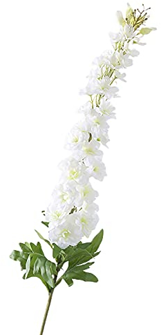 Bodhi2000 Künstliche Rittersporne, bionische Viskose, künstliche Pflanzen und künstliche Blumen, für Zuhause, Büro, Garten, Party, Dekoration, Weiß