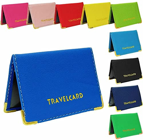 Requisite Needs Unisex Travel Card Bus Pass Holder Credit Card ID Card Wallet Cover Case Holder Plain/Polka Dot Bus Pass Holder (Purple)