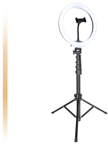 Rollei Lumis Comfort Ring Light Bi-Color, luce ad anello con supporto per smartphone, telecomando per smartphone e treppiede, 120 LED (60 x bianco caldo e 60 x bianco freddo), 28585, nero