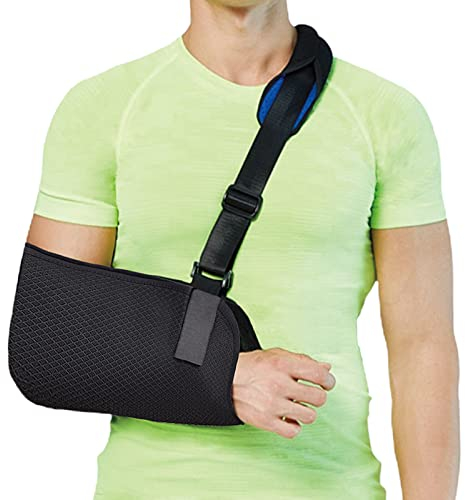 Fasola Armschlinge Schulter, Einstellbar Armschlaufe Mit Atmungsaktivem Mesh für Damen und Herren, Schulterschlaufe für gebrochenes Handgelenk, Ellbogen, Arm, ausgerenkte Schulter - XL