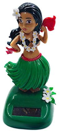 Figura oscillante auto divertente hawaiana Hula Girl – figura solare cruscotto ornamento solare danza hawaiana ragazza giocattolo auto Hula-Girl Solar Wackel Figure ideale per davanzale della finestra