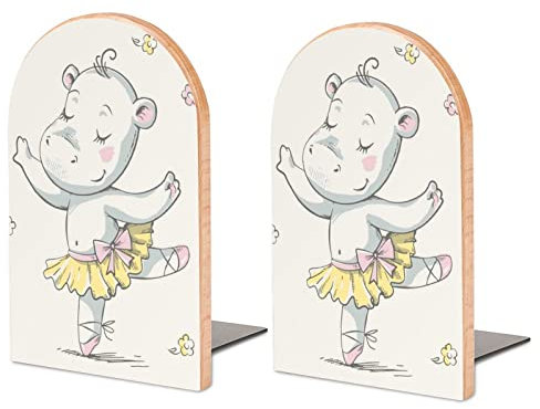 Packung Mit 2 Buchstützen Elefant Rutschfester Bücherständer Aus Holz Bücherregal Bücherhalter Für Home Desk Office Library