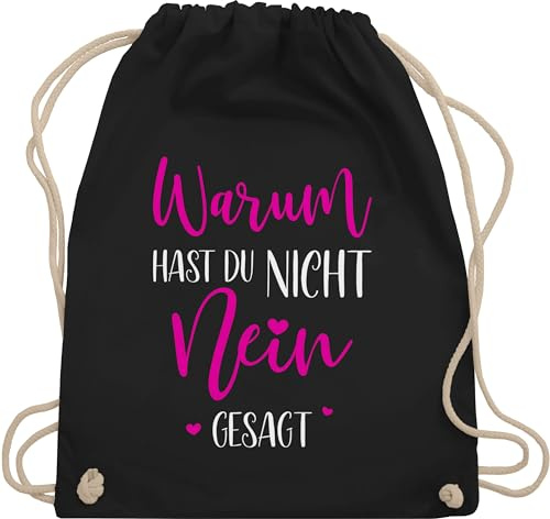 Turnbeutel Rucksack - Party Outfit - Warum hast du nicht nein gesagt I Schlager Geschenk Schlagerfans - Unisize - Schwarz - beutel schlagerparty stoffrucksack tasche schlagernacht stoffbeutel malle