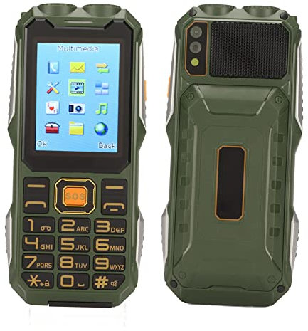 Unlocked Rugged Mobile Phone for Seniors - Senior Friendly 2.4in Screen 1.3MP Camera SOS Emergency Button FM Radio 3000mAh Battery Green