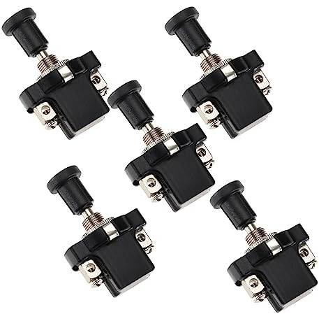 Be In Your Mind 5 piezas ASW-05 interruptor de empuje de una sola marcha, interruptor de encendido y apagado eléctrico, accesorios para aparatos eléctricos, tractor, 10 A CC 12 V/24 V