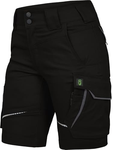 Leibwächter – Arbeitsshorts Damen Flex LINE – Robuste Cargo Hose mit Taschen – Handwerker Shorts – Berufsbekleidung – Multifunktionshose mit Reflektoren