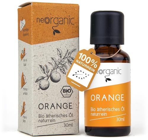 NeoOrganic® Aceite de naranja orgánico (Citrus Aurantii Dulcis) 30 ml – Directo de Sicilia – Aroma dulce y rico color naranja – Aceite esencial 100% natural orgánico