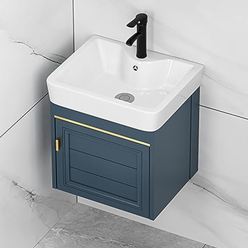 Waschbecken mit Unterschrank,Keramik Waschschale Waschtisch,Waschtischunterschrank Gäste WC Spülbecken,Spüle mit Armatur,Handwaschbecken für Designvolle Küche Badezimmer Set Möbel ( Size : 40x30x48cm/