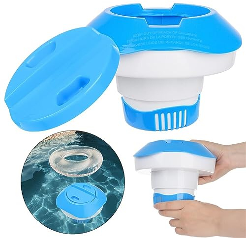 Jczw Pool-Chlor-Schwimmer, Pool-Schwimmer for Chlor-/Brom-Tabletten Bis Zu 7,9 cm, Zusammenklappbarer Schwimmender Chlor-/Brom-Spender for Poolbrunnen