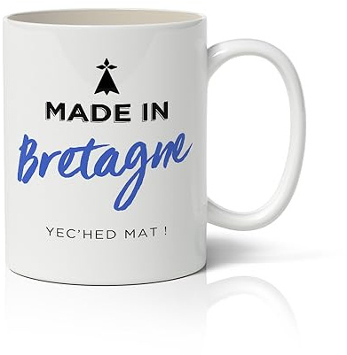 CADEAUX.COM - Mug Personnalisé Made In Bretagne- Mug Céramique - Tasse Personnalisable - Résiste Au Micro Ondes et Lave Vaisselle - Idée Cadeau Original- Cadeau Homme - Idée Cadeau Femme