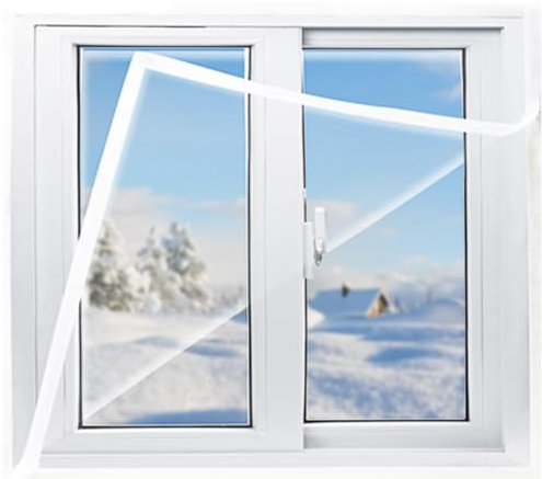 Transparentes Fenster-Isolierfolie,Sekundärverglasungs-Set für Fenster,Thermo Vorhang Isolier Schutz Panel,Winter Kälteschutz Warmer Vorhänge,für Balkon,Breite x Höhe (160cm x 180cm)