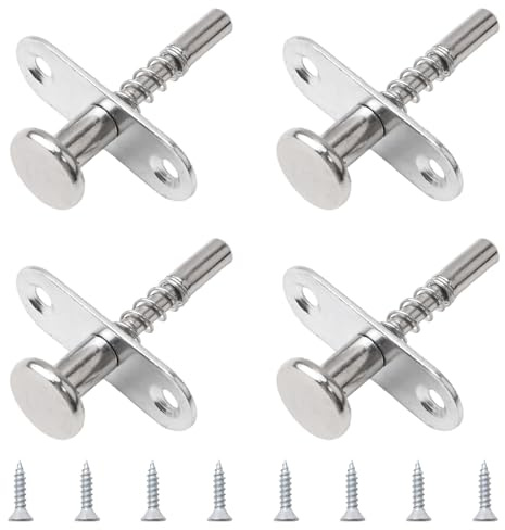 UFURMATE Fermafinestre a Molla, 4 Pezzi, Fermafinestre a Molla in Ferro per Schermi di Finestre, Diametro Testa 16mm Lunghezza Totale 54.4mm, per Lettini Piccoli, Gabbie per Piccioni