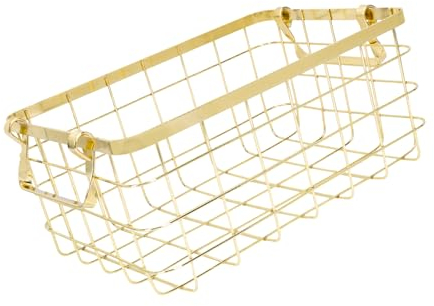 Amosfun Iron Fruit Basket for Household Portable Bread Basket for Kitchen for Snack and Refreshment Design