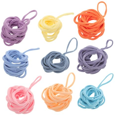 SHINEOFI 180pcs Braided Rope Bag DIY Weaving Loom Loops Elastic Potholder Loom Refills for Boys and Girls Craft Supplies Weave Pot Holder at Home