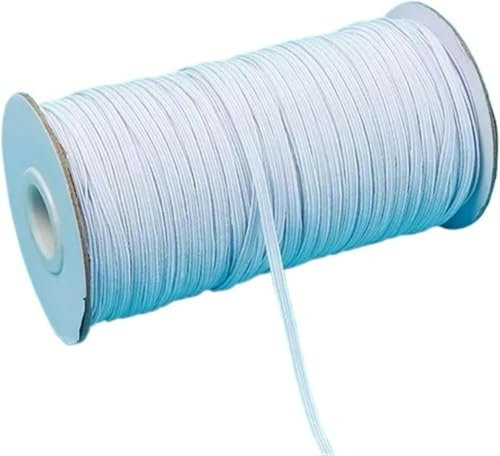 Elástico para Coser 3 mm 6 mm Banda de Goma Colorida Cinta elástica de Costura Banda elástica de Spandex Adorno Tela de Costura Accesorios de Prendas de Bricolaje (Amarillo, 3 mm 30 Yardas) - 3 mm 10