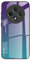 DEDUX Case for Oppo Reno 12F 4G / Reno 12 FS 5G / Reno12 F 5G, Gradient Tempered Glass Back Case and Shockproof Silicone Tpu Protective Phone Case Cover (Purple/Green)