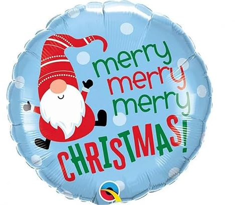 Folienballon * MERRY CHRISTMAS * als Deko oder Geschenk zu Weihnachten und Advent | 46cm, für Luft und Helium, wiederverwendbar | Wichtel