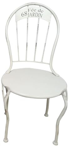 TentHome Vintage Pflanzenhocker Pflanzenständer Metall Blumenständer Kleiner Deko Hocker Eisen-Klappstuhl Gartenstuhl Rustikal Gartenmöbel Dekostuhl für Balkon Hof Kinderzimmer rund weiß