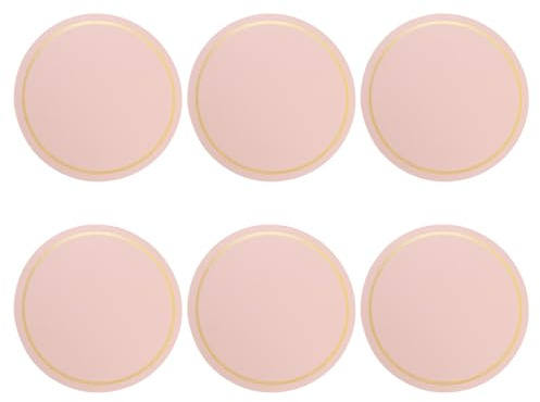 QUARKZMAN 6 Stück Lederuntersetzer runde Getränkeuntersetzer 10 cm Pink | Für den Couchtisch, Einweihungsgeschenke, Wohnkultur