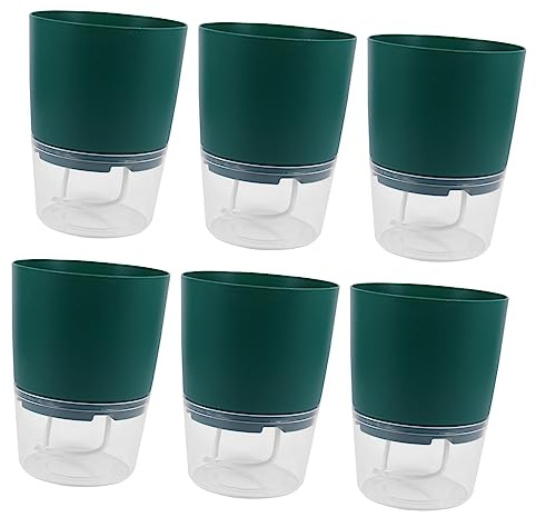 Kisangel 6 Pezzi Vasi Autoirriganti in Plastica Contenitori Per Piante Metodo Di Irrigazione Automatica Fioriere Pratiche Per Interni Ed Esterni