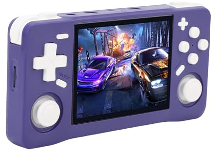 Lazmin112 Console Di Gioco Portatile Retrò, Schermo Hd 3,5 Pollici, Emulatori Multipli Integrati, 1,5 Ghz, Texture Antiscivolo, Lettore Di Gioco Portatile, Con Protezione Schermo (64GB)