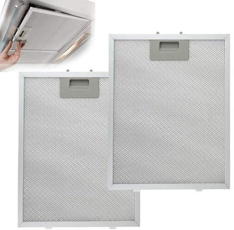 2 stycken filter för köksfläktar, filter för köksfläktar, filtergaller, 5 lager kokningsfilter, universellt kompatibla med de flesta köksfläktar (320 x 260 mm)