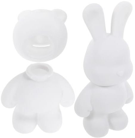 WEKAMOS 2 StüCk SüßE Spardose Hasenschweinchen DIY Unfertige MüNzbank Zum Bemalen Kinder Spielzeug Geschenk