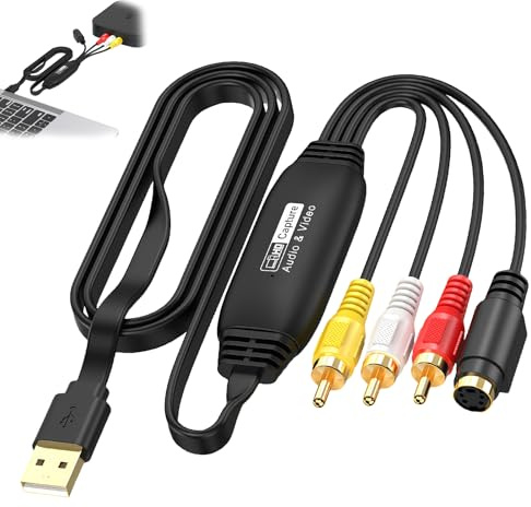 BAIFULAI Video Grabber: VHS Digitalisieren Konvertiert VHS, Mini DV, Hi8, DVD und Videorekorder zu Digital, Videokassetten Digitalisieren für WIN7/8.1/10/11, Mac OS, Linux, Android Etc