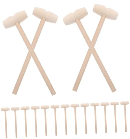 BESPORTBLE 30pcs Mini Wooden Mallet Natural Solid Wood Hammer for Chocolate Cracking DIY Crafts Cake Parties and Festival Games Smooth Sanded Finish Safe