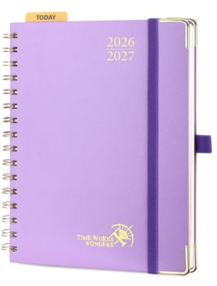 POPRUN Agenda 2026 2027 Semainier A5(21 x 16 cm) D'Août 2026 à Déc 2027