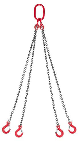 VEVOR Élingue Chaîne de Levage à 4 Brins avec Crochets, 6 mm x 1,5 m, Capacité Charge 2993 kg, Chaîne de Levage Robuste Acier Allié G80, pour Chantier de Construction, Usines, Entrepôts, Quais, Ferme