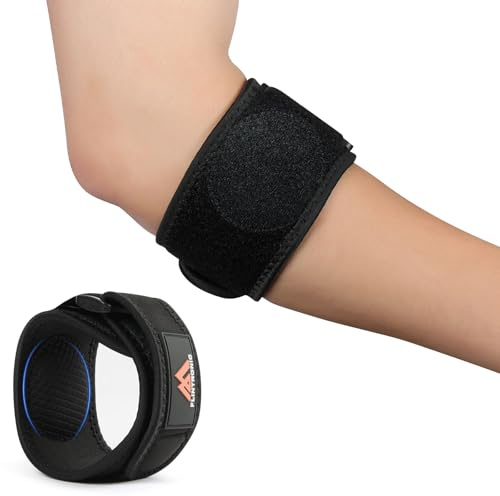 flintronic 1 Pezzo Tutore Epicondilite Gomito, Supporto Gomito Leggero e Regolabile, Fascia Gomiti Palestra con Cuscinetto di Compressione in EVA Comodo, Rillevare i Dolori, Per Tennista e Golfista
