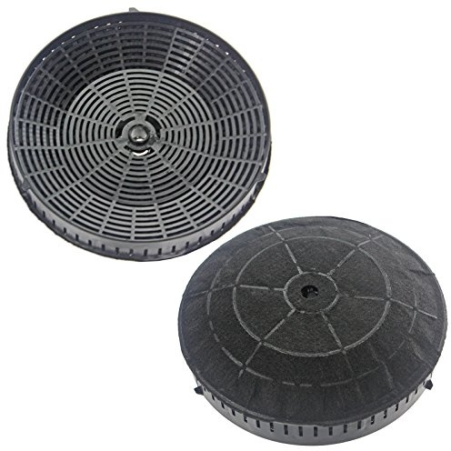 SPARES2GO Round Carbon Filter Pair compatible with Elica Cooker Hood Vent Extractor