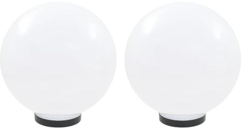 vidaXL 2X LED Kugelleuchte 30cm PMMA Kugellampe Gartenlampe Außenleuchte Lampe