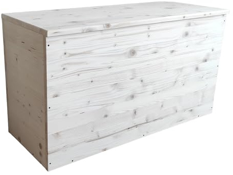 TOTAL WOOD 2012 Coffre de Rangement, Banc de Rangement en Bois pour Jardin enterieur extérieur 90x35x50 cm également sur Mesure Naturel Non traité