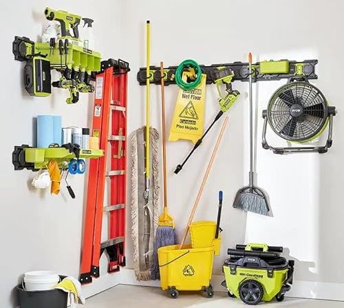 RYOBI LINK 7 pc. Wall Storage Kit - Alloy Steel, Modular Wall Storage Rack - 33 Inches (Length Only) - Home Organization, Garage Organization, Workshop Storage | STM503K