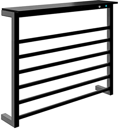 WRJAHCG Scaldasalviette Elettrico,Scalda Bagno da Muro Asciuga Elettrico Portatile 120w Scaldasalviette Elettrico con Ripiano Scaldasalviette Elettrico con Termostato(Nero Bianco),Nero,Hardwired