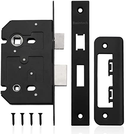Bwintech 1 PCS Matt Black Bathroom Lock 75mm (3 Inch) for Internal Doors and Bathroom Doors, Reversible Catch