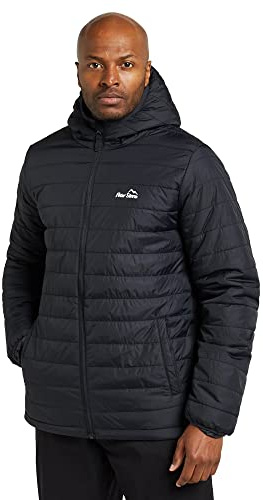 Peter Storm Men's Blisco II Lightweight, Water Repellent & Insulated Jacket with Hood and 2 Pockets, Cold Weather & Winter Padded Puffer Coat, Black, L