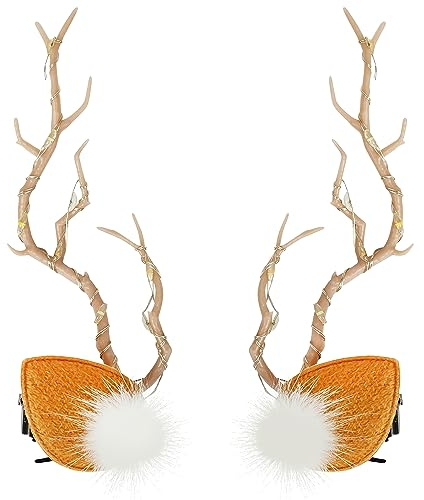 Belle Vous 8 tlgs. Weihnachts Haarspangen Set - Haarschleife Weihnachten Accessoires für Frauen & Mädchen - Weihnachtsbaum & Rentier Kopfschmuck - Festlicher Haarschmuck