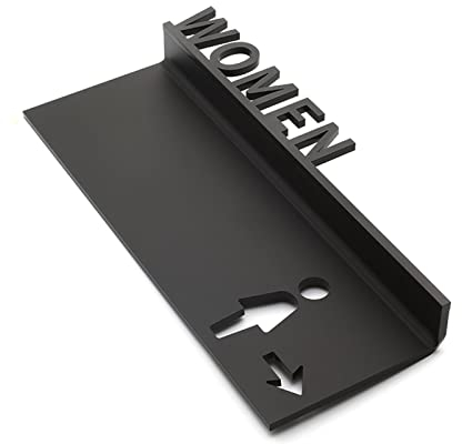 WC-Schilder, WC-Schild, WC-Schilder, WC-Schilder, WC-Schild, Männer und Frauen, WC-Identifikationsschilder mit Pfeil, 3D-erhöhte Symbole, Badezimmer-Türschilder für Büros, Unternehmen und Restaurant