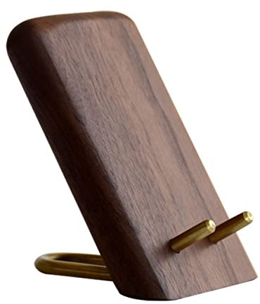 ABOOFAN Support De Téléphone Portable en Noyer Sûr Et Pratique Idéal pour La Maison Le Bureau Le Dortoir Et Lécole