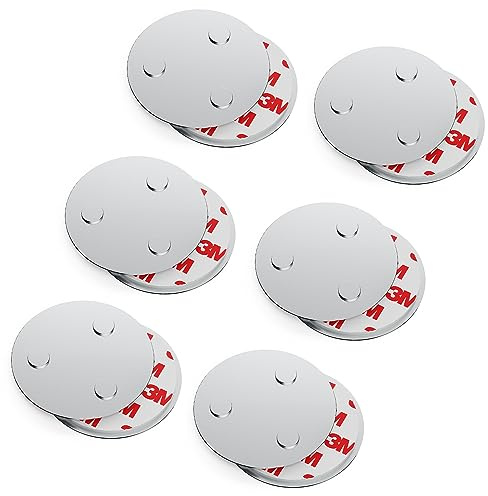 conecto, Magnet-Halterung, Starke Magnet-Befestigung, universell verwendbar, magnetisch und mit Bohrloch, geeignet für Rauch-Warn-Melder, 60mm, 6er Set