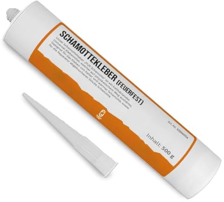 Schamottkleber feuerfest [500 Gramm] - Für Schamottsteine - Kleber 1.350 °C hitzebeständig - Reparieren, Kleben, Fixieren - Hochtemperaturkleber Kaminkleber Ofenkleber