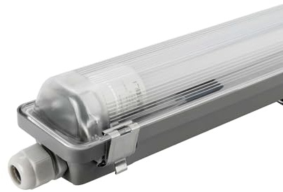 Ledvion Feuchtraumleuchte LED 150cm 28W 185lm/W 4000K IP65 mit Röhre | Inklusive LED Starter fuer schnellen Austausch in Garage Werkstatt und Keller
