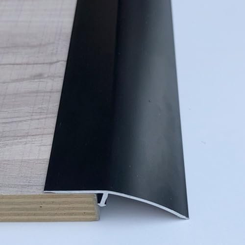NILZA Übergangsprofil Höhenausgleich 10-20mm Übergangsschiene Übergangsleiste 90cm Aluminium Türleiste Selbstklebend Ausgleichsprofil Für Vinylboden (Color : Black, Size : 1PCS)