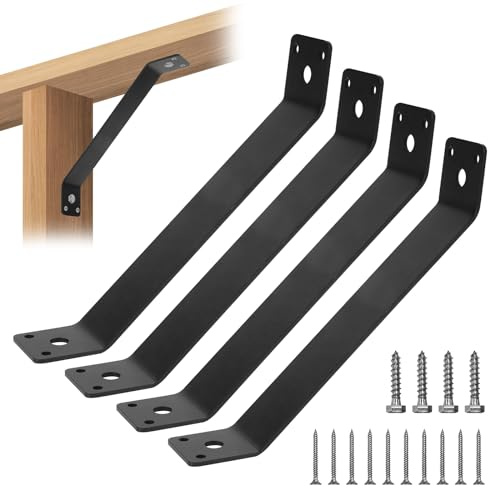 Rasugarlary Angle Brackets 4 Pcs 11.2 Inside Mount 45-Degree Angle Corner Braces Inside Joint for Wood Post and Beam Desk Edge Box Pergola Gazebo DIY Kit