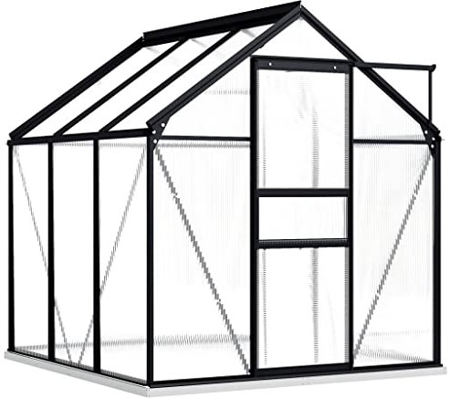 HXZZXS Serra da Giardino Invernale con Telaio Base Antracite 190x190x202 cm Alluminio e Policarbonato Serretta per Piante Serra da Esterno Greenhouse Serra Robusta Serra in Metallo