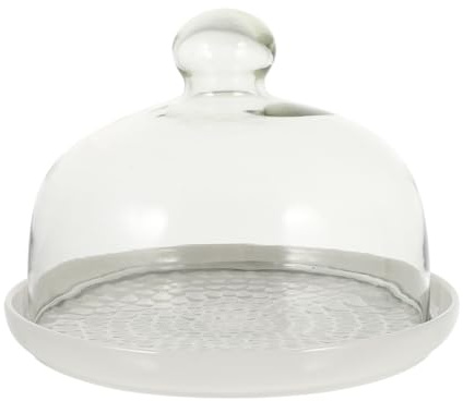 ABOOFAN Alzata per Torta in Ceramica con Coperchio A Cupola Cupola in Porta Cupcake Supporto per Piatto per Torta con Coperchio Buffet Esposizione Cupola Rotonda