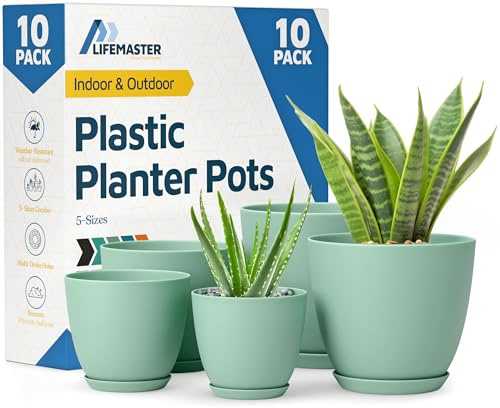 Lifemaster Plant Pot, Mint, Pack of 10